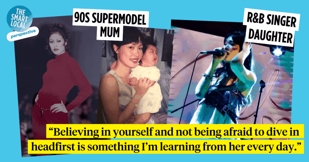 singaporean singer songwriter angelica teo with her supermodel mum lyn wang teo